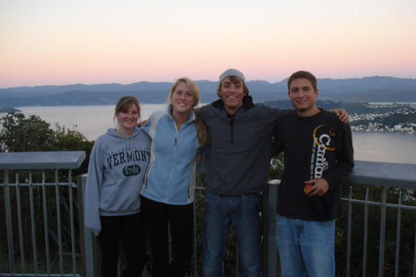 Kelley with some friends in New Zealand