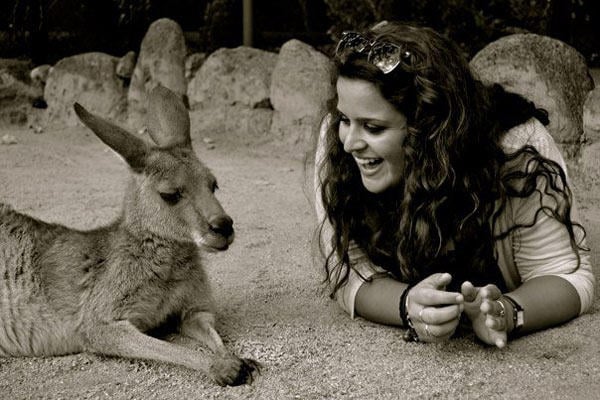 Isabella making an early friend in Cairns on her first week
