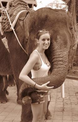 Emily made friends with an elephant!