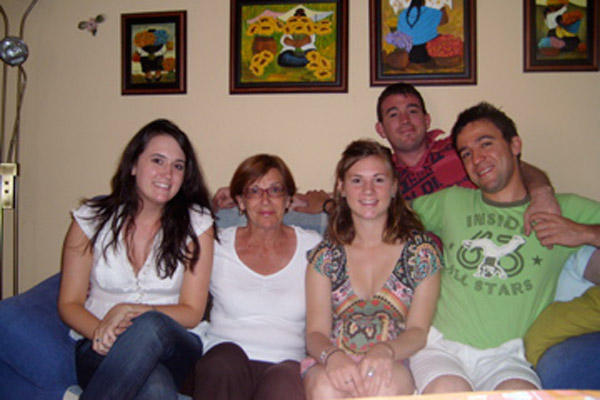 Samantha with her Spanish host-family