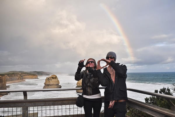 Brianna seeing the Southern Ocean (and Twelve Apostles) for the first time