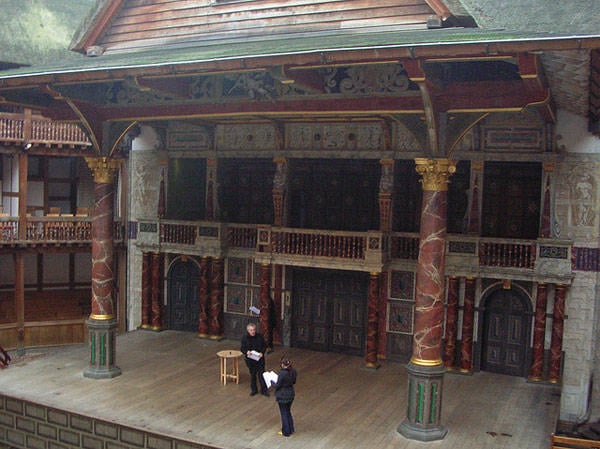 The world famous Globe Theatre stage in London