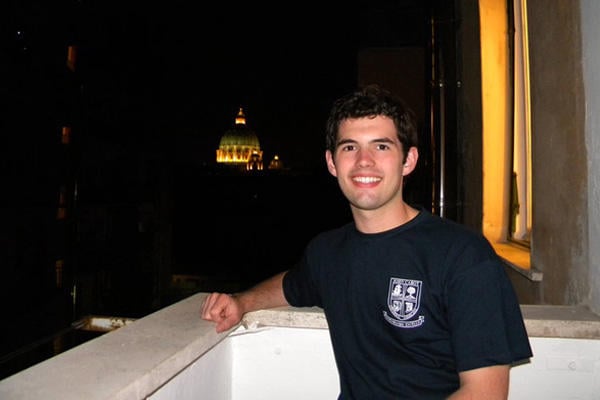 Nathan relaxing on his back balcony in Italy
