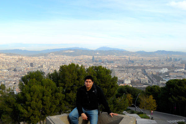 Milton studying abroad in Barcelona