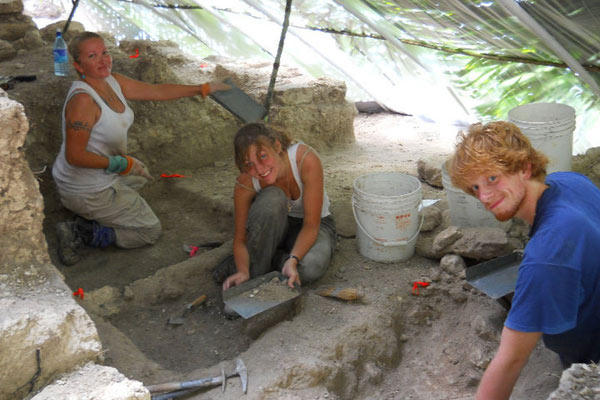 Ian working alongside other archaeologists