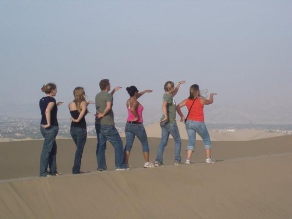 Zachary and friends scaling the sand dunes of Ica, Peru!