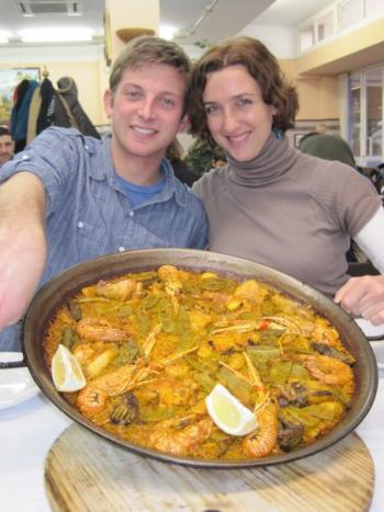 About to enjoy some paella in Valencia, Spain!