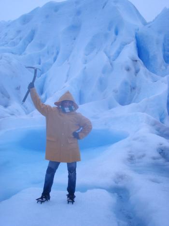 Kelly hiking the Perito Moreno glacier in Calafate!
