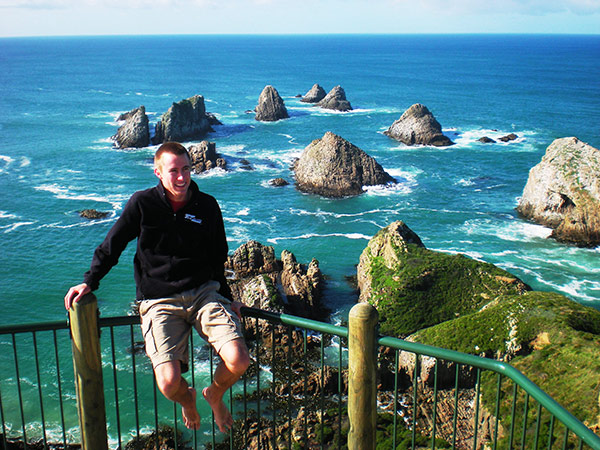 David enjoying the beautiful coast of New Zealand.