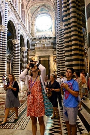 SPI students pausing for a photo-op in the Duomo