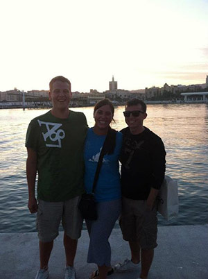 Kevin with friends during his study abroad in Spain.