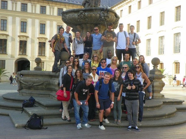 Abigail with friends during her study abroad in Prague!