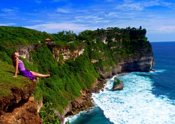 Jurgita enjoying a beautiful view in Indonesia