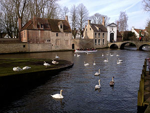 River view in Bruges, Belgium