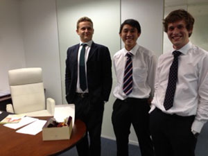 Chief executive of Alliance Insurance Services, Sam Pang, and the other intern