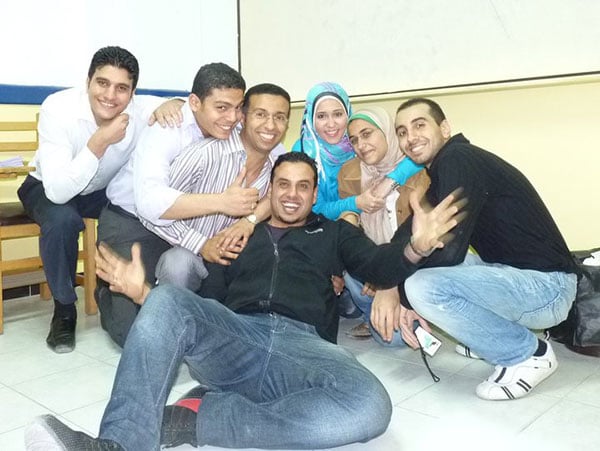 Mark Scotto in group in Alexandria, Egypt