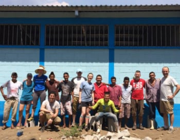 building the new school in El Paredon, Guatemala