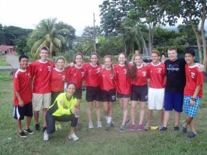 The GLA group and local director Pilar before their big soccer match!