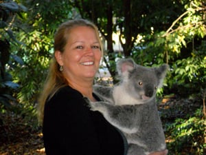 holding a koala