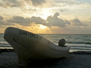 Our boat we had to push out every day into the water for our dives