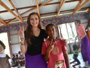 Liz and one of the boys from Bavu