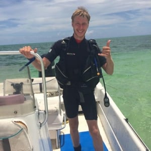 Learning to dive in the Bahamas