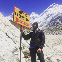 Alistair trekking his way to  Everest