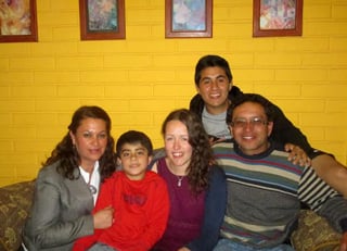 Laura Crawford and host family in Chile