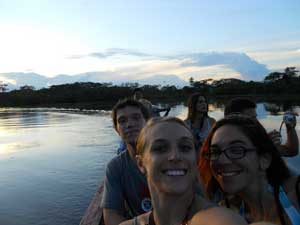 cuyabeno river with students