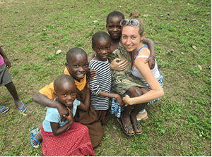 Kelsey met locals at a nearby mountain village