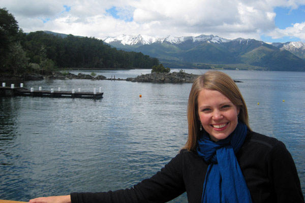 Makena in front of the beautiful Andes Mountains