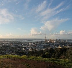Auckland skyline from the top of Mount Eden
