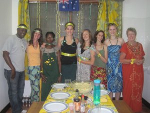 Group shot of volunteers at home