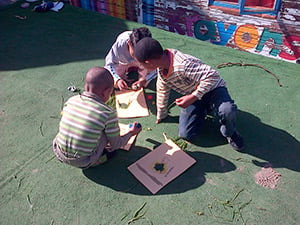 Children working on a nature project during one of the Cape Town Child Welfare p