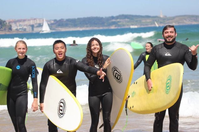 We Find Group participants surfing