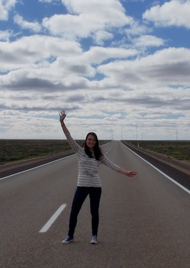 lea on stuart's highway while au pairing in australia