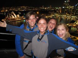 Kristen climbing the Sydney Harbour Bridge!