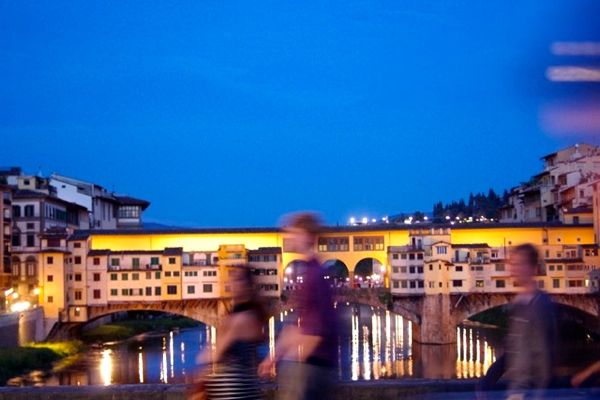 A view of the Ponte Vecchio from Ponte Santa Trinita