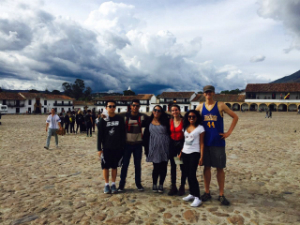 group on beach in colombia