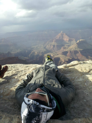 guy at the grand canyon