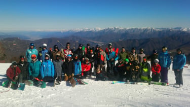 ski crew on the mountain