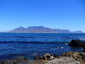 View of Cape Town and Table Mountain from Robben Island