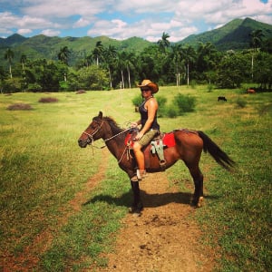 girl on a horse in the jungle