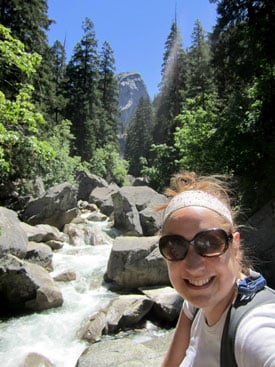 hiker in yosemite