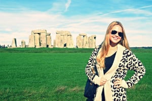 woman at stonehenge