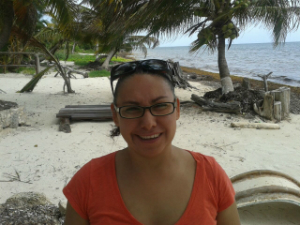 woman smiling on beach