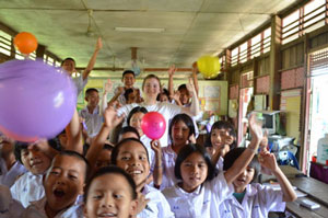 Ellie in her classroom in Thailand. thailand classroom
