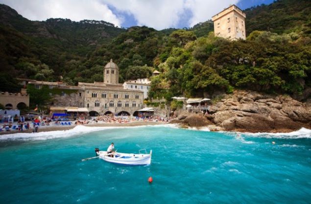 row boat on Italy's coastline