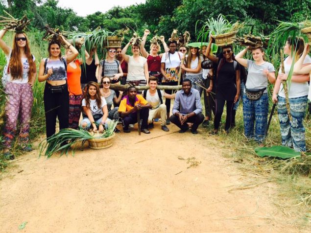 volunteers and locals in Ghana