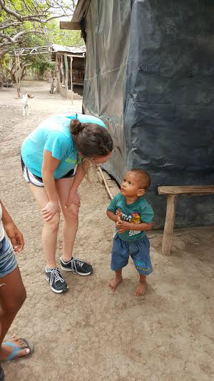 Jackie with local children